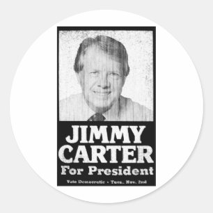 Adesivo Jimmy Carter afligiu preto e branco