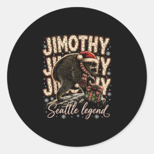 Adesivo Jimothy lenda de Seattle guaxinim natal chapéu de