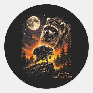 Adesivo Jimothy Raccoon Howling Moon Meme Funny Jimothy