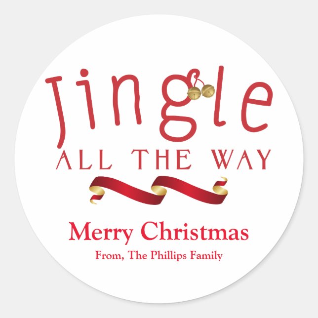 Adesivo JINGLE ALL THE WAY Sticker de Sino de Natal (Frente)