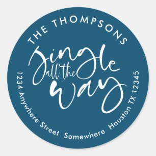 Adesivo Jingle All Way Name Endereço White Turquoise
