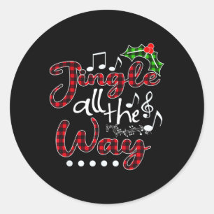 Adesivo Jingle, até o Natal da Xadrez de Buffalo Vermelho