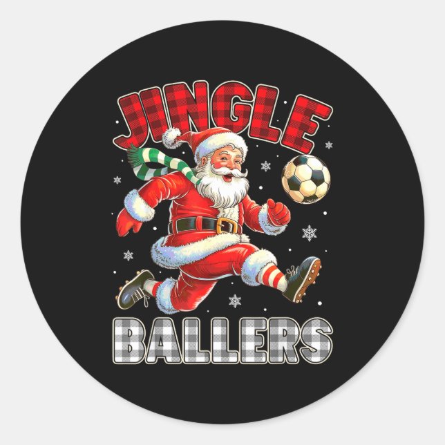 Adesivo Jingle Ballers Santa Football Christmas Soccer Pla (Frente)