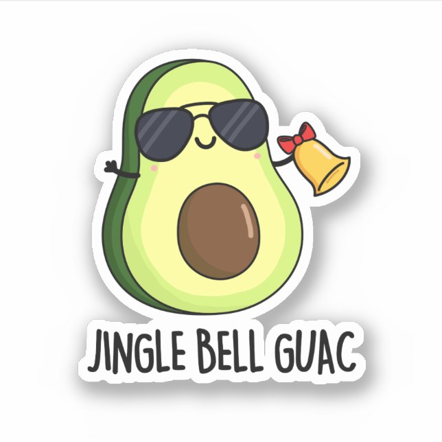 Adesivo Jingle Bell Guac Funny Avocado Pun (Frente)