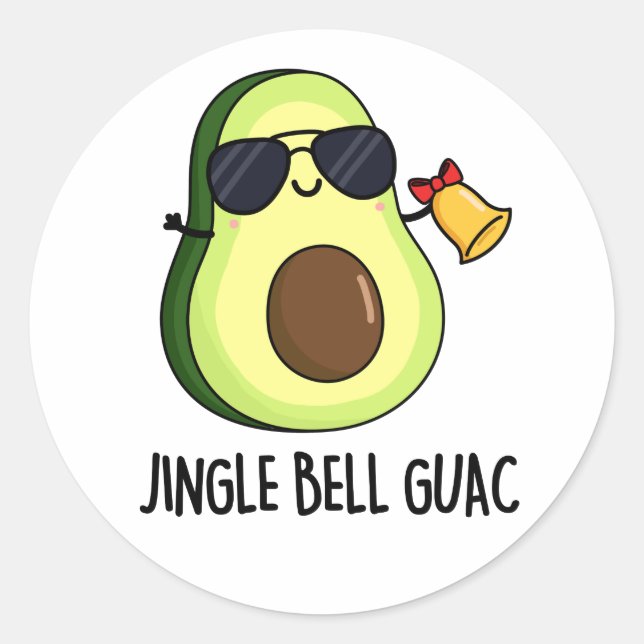 Adesivo Jingle Bell Guac Funny Avocado Pun (Frente)