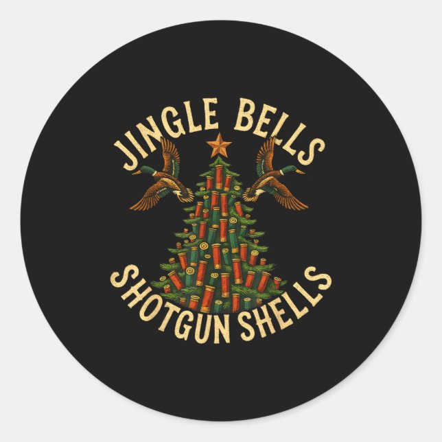 Adesivo Jingle Bells Shotgun Shells Funny Hunting Christma (Frente)