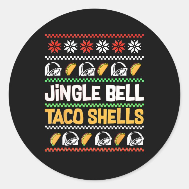 Adesivo Jingle Bells Taco Conchas Engraçadas Xmas Feias (Frente)