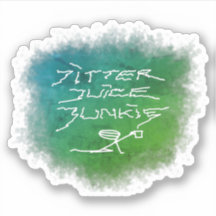 Jitter Juice Junkie - arte transparente do café.