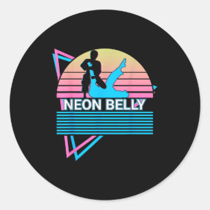 Adesivo Jiu Jitsu Bjj Engraçado Retro Neon Barriga