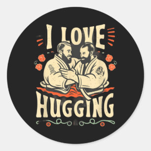 Adesivo Jiu Jitsu Brasileiro BJJ Amor Abraço Engraçado MMA