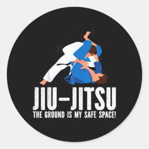 Adesivo Jiu-Jitsu O Chão É Espaço Seguro Diversão Engraçad