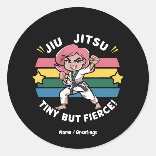 Adesivo Jiu Jitsu Tiny, Mas Empoderada, Garotas Confiantes (Frente)