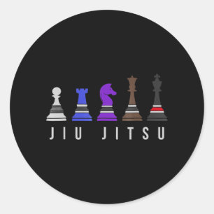 Adesivo jiu jitsu treinando xadrez, presente bjj com texto