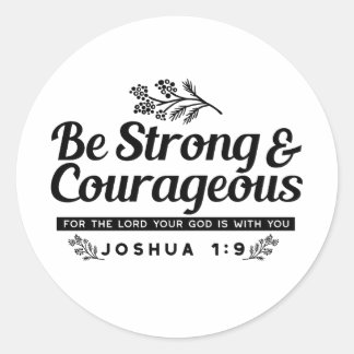 Adesivo Jo 1:9 Bíblia Verso Design - Seja Forte e Corajoso