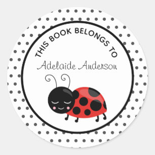 Adesivo Joaninha Fofa Este Livro Pertence a Personalizado