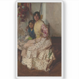 Adesivo Joaquín Sorolla y Bastida-Pepilla e sua Filha