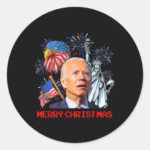 Adesivo Joe Biden Confusou O Feliz Natal Patriótico Para 4
