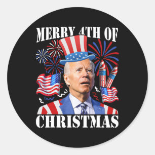Adesivo Joe Biden Engraçado Feliz 4 de Natal 4 de Julho
