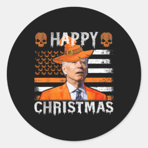 Adesivo Joe Biden Happy Halloween Feliz Natal EUA Bandeira