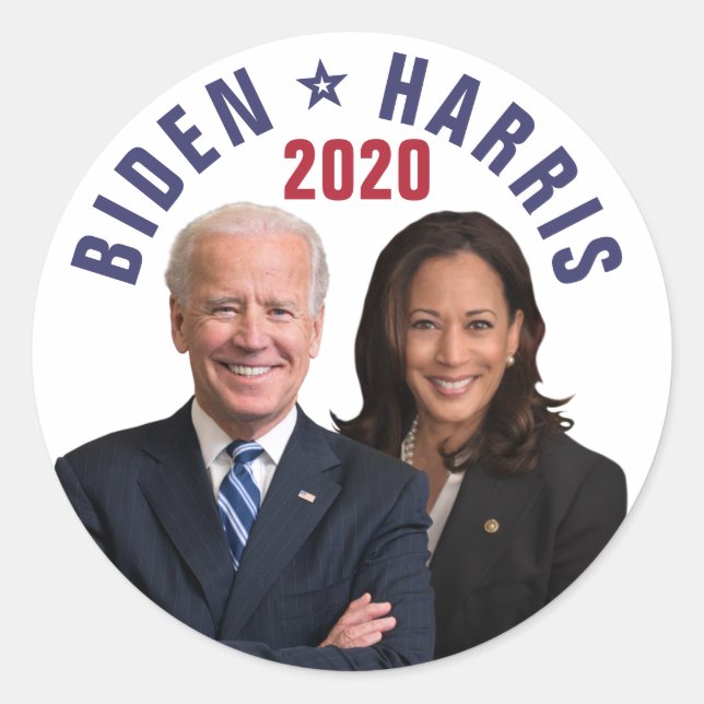 Adesivo Joe Biden Kamala Harris 2020 Presidente Vice Fotos (Frente)