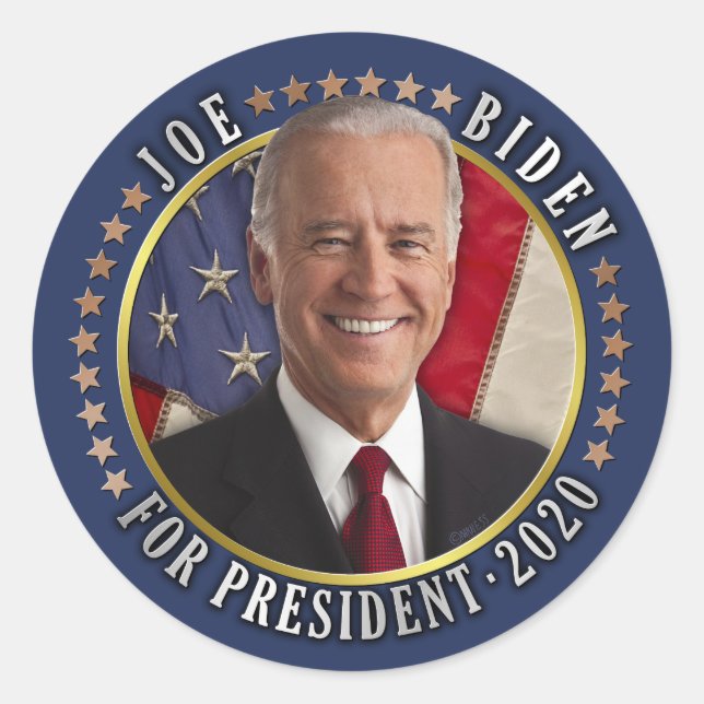 Adesivo Joe Biden para Presidente 2020 Foto Democrata (Frente)