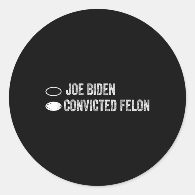 Adesivo Joe Biden Vs Condenado Felon - Documento De Votaçã (Frente)