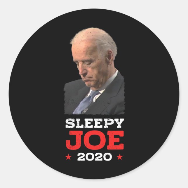 Adesivo Joe Sonolento - Engraçado Joe Biden Eleição Políti (Frente)