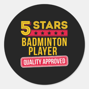 Adesivo Jogador Badminton de 5 Estrelas - Engraçado Racque
