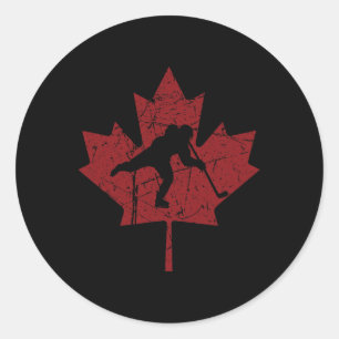 Adesivo Jogador Canadense de Hóquei Vintage Folha de Bordo
