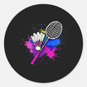 Adesivo Jogador Colorido de Badminton de Raqueta Colorida