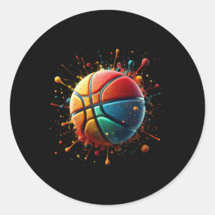 Adesivo Jogador Colorido de Bola de Basquete
