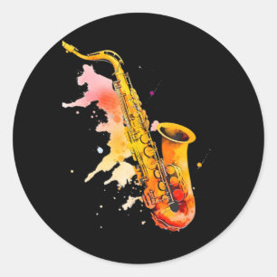Adesivo Jogador Colorido Saxofone Jazz