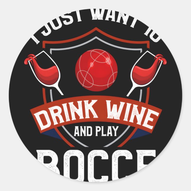 Adesivo Jogador da Bocce Bocce Ball Wine Bocce (Frente)