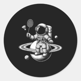 Adesivo Jogador de Badminton Astronauta Espacial Esporte L