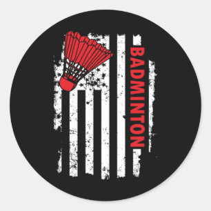 Adesivo Jogador de Badminton, Bandeira Dos Estados Unidos