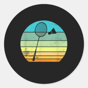 Adesivo Jogador de Badminton de Raquete de Peteca Vintage
