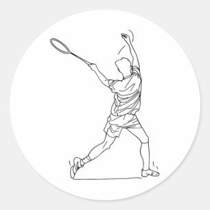 Adesivo Jogador De Badminton Desenhando O Jogo Do Shuttle