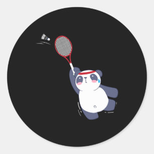 Adesivo Jogador de Badminton do Panda Bear Solteiros dupli
