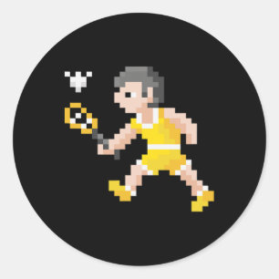 Adesivo Jogador de Badminton do Pixel Art do Jogo Retroati