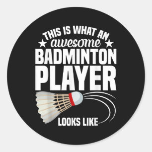 Adesivo Jogador de Badminton do Shuttle Match Incrível