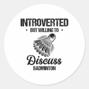 Adesivo Jogador de Badminton Engraçado Design 27