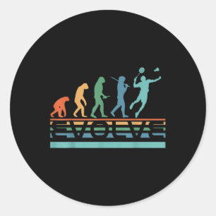 Adesivo Jogador de Badminton Evoluir Divertido Nerdy Evolu