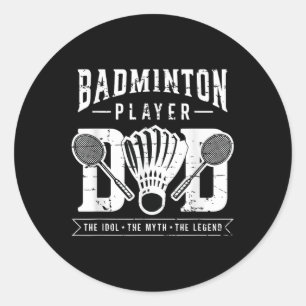 Adesivo Jogador de Badminton Pai O Jogador de Badminton Sh