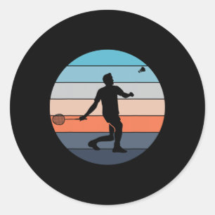 Adesivo Jogador de Badminton Racquet Esporte Shuttle Retro