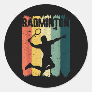 Adesivo Jogador de Badminton Retro Vintage Esportes de Bad