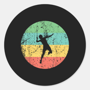 Adesivo Jogador de Badminton Vintage Retro