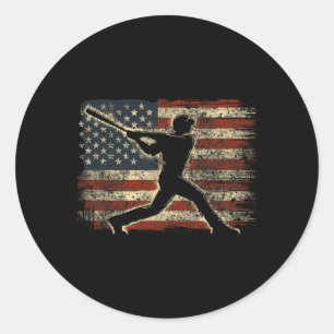 Adesivo Jogador de Baseball Americano Flag Baseball Beball