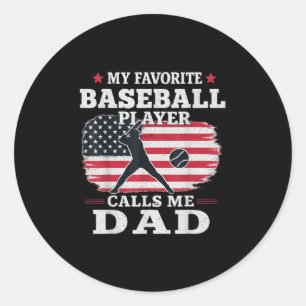 Adesivo Jogador de Baseball Favorito Me Chama Pai Usa Band