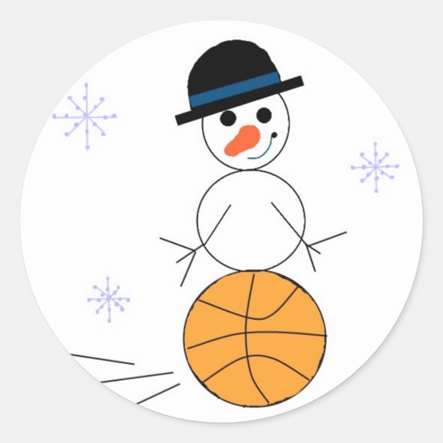 Adesivo Jogador de Basquete Boneco de Neve (Frente)