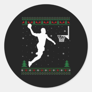 Adesivo Jogador de basquete Dunking Xmas Ugly Basball Chr